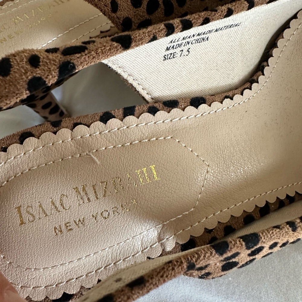 Isaac Mizrahi Brown and Black Slingback Flats - Picture 2 of 4